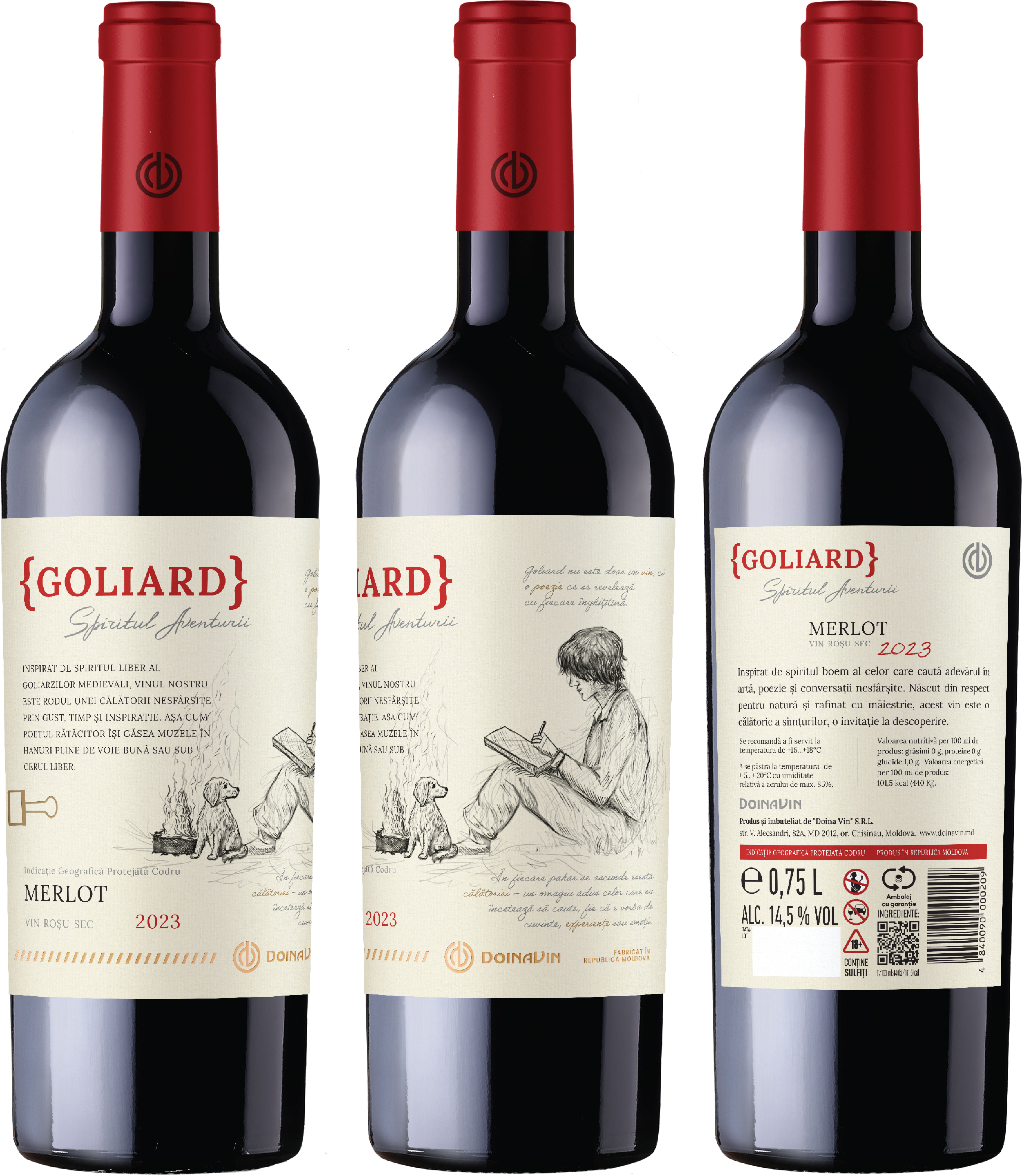 Goliard Merlot 2023 - Rich Moldovan red wine with smooth tannins
